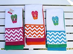 Cotton Embroidered Kitchen Towels S/3