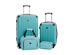 Travelers Club Midtown Hardside 4-Piece Luggage Travel Set, Emerald