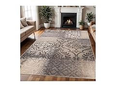 Superior Distressed Abstract Damask Indoor Area Rug (Your Choice)