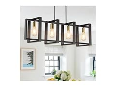 5-Light Black Gold Dining Room Light Fixture, 53’’