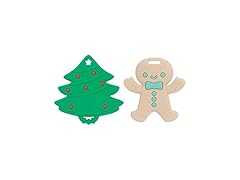 Nuby All Silicone Holiday Tree & Gingerbread Man Cookie Teether