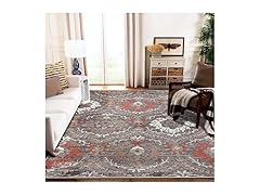 Superior 5'x8' Vintage Floral Damask In Rust