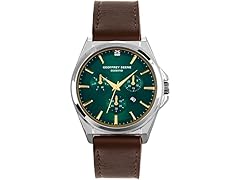 Geoffrey Beene Mens Leather Watch Diamond Dial