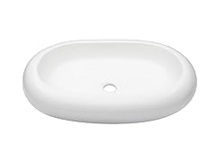 BIANCO OVALE Ceramic Vessel Sink + Pop-Up Drain Set