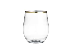 Gold Trim Wine Glasses 12ct