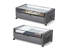 Under Bed Storage with Wheels, 2 Pack