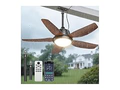 PARTPHONER 42" Outdoor Ceiling Fan Brown