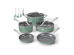 Bakken 12-Piece Ceramic Cookware Set  Green