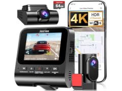 JZONES 4K Dash Cam Front and Rear w/64GB Card
