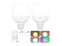 Yochoice 2-Pack Rechargeable Battery Operated Light Bulb