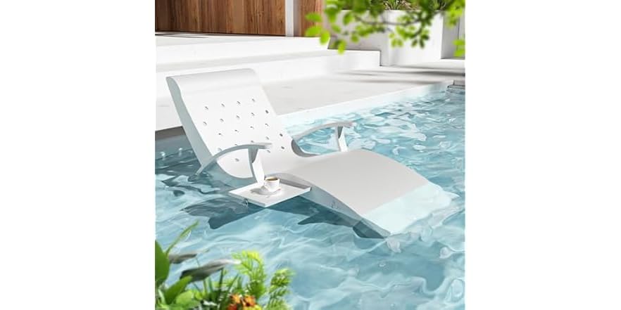 Sun Tanning Lounge Chair with Tray & Towel Ledge
