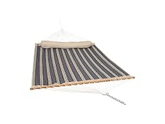 Sunnydaze Quilted Double Hammock for Outside with Pillow