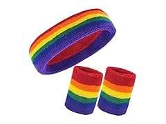HFZRZFH Rainbow Sweatband Set, 3-Piece