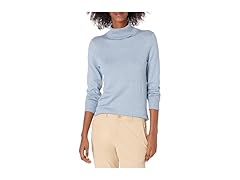 Women's Classic-Fit LS Turtleneck Blue (L)