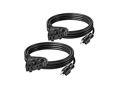 BN-LINK 2 Pack Triple Outlet Outdoor Extension Cord