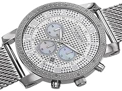 Akribos XXIV Pave Dial Chronograph