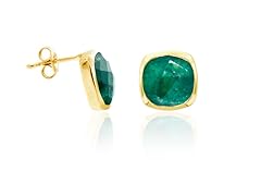 18K Gold Over SS .925 Green Sapphire 9cttw Earring