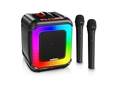 MASINGO C7 Karaoke Machine w/ 2 Wireless BT Microphones