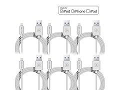DELTON MFI 4ft Lightning Cables - 6 Pack