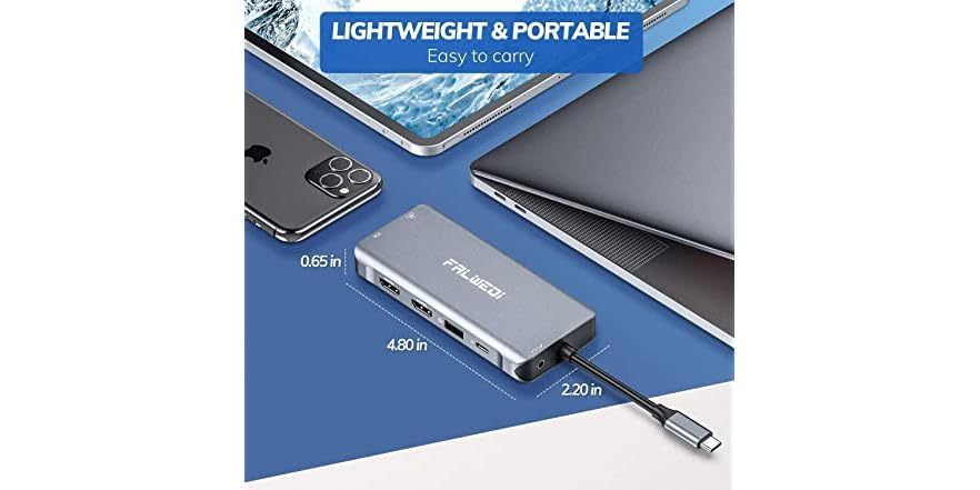 Falwedi Triple Display 12 in 1 USB C Hub (Open Box)