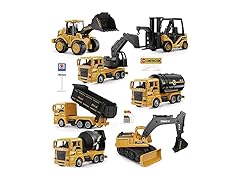 Geyiie 7 Pack Construction Trucks Set