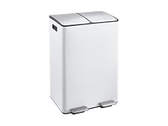 Takywep 8 Gal Dual Recycling Bin White