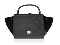 Celine Trapeze Medium Black Leather Handbag