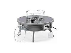 LeisureMod Walbrooke Modern Outdoor Round Fire Pit Table