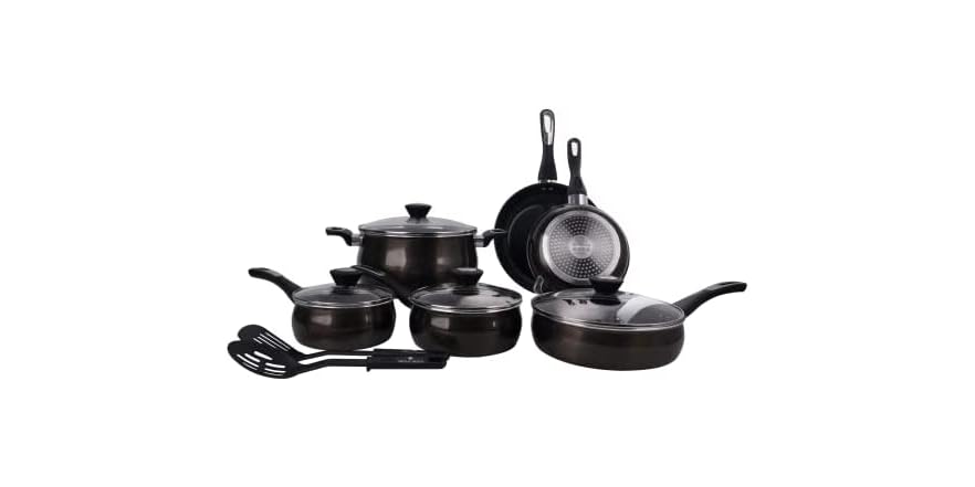 Paula Deen 12 Piece Cookware Set Black