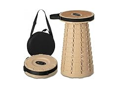 Collapsible Telescopic Round Stool Beige