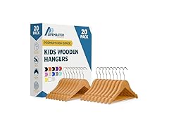 Natural Color Wooden Kids Hangers 20 Pack
