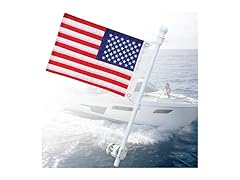  Boat Flag Pole 6FT w/US Flag White