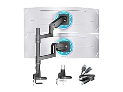 ARES WING 17" to 49" Stacked Dual Monitor Arm