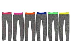 6Pk Solid Color Sports Leggings