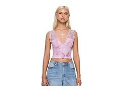 Princess Polly Typha Floral Lace Crop Top