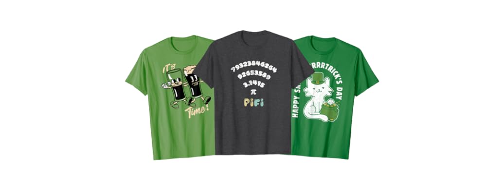Pi Day and St Patrick's Day T-Shirts
