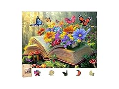 Ixfyloop Wooden Puzzles for Adults, Book Butterfly