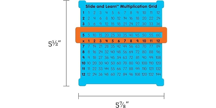 Really Good Stuff Slide and Learn Multiplication Grids