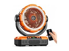 11-Inch Rechargeable Camping Fan, Auto-Oscillating