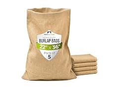 Burlap Storage Bags 22" x 36", Pack of 5 