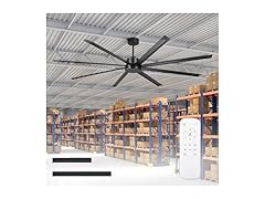 Parrot Uncle F8014 100" Large Industrial Ceiling Fan Black