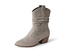 Womens Mid Calf Western Fashion Boots Grey (12)