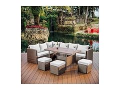 Nestl Wicker Outdoor Furniture Set - 7 Piece