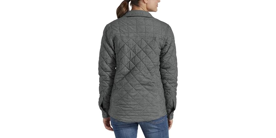 Dickies Women's Quilted Flannel Shirt Jacket - Brushed Cotton With Jersey Lining