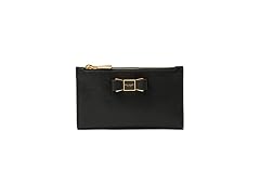 kate spade new york Morgan Bow Embellished Saffiano Leather Small Slim Bifold Wallet