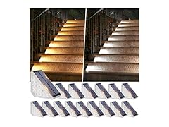 Bosceos Solar Stair Lights Outdoor Waterproof, Upgraded 2 Color LED