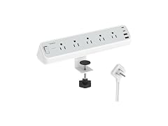 TESSAN 2100J Desk Clamp Power Strip 10ft Cord (5 Outlets, 4 USB)