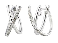0.10 CT Diamond Earrings Sterling Silver