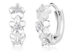 Cubic zirocnia flower huggie