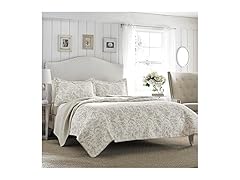 Laura Ashley - King Quilt Set, Soft Cotton